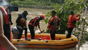 Potret banjir di Desa Beringin Jaya, Kecamatan Baebunta Selatan.